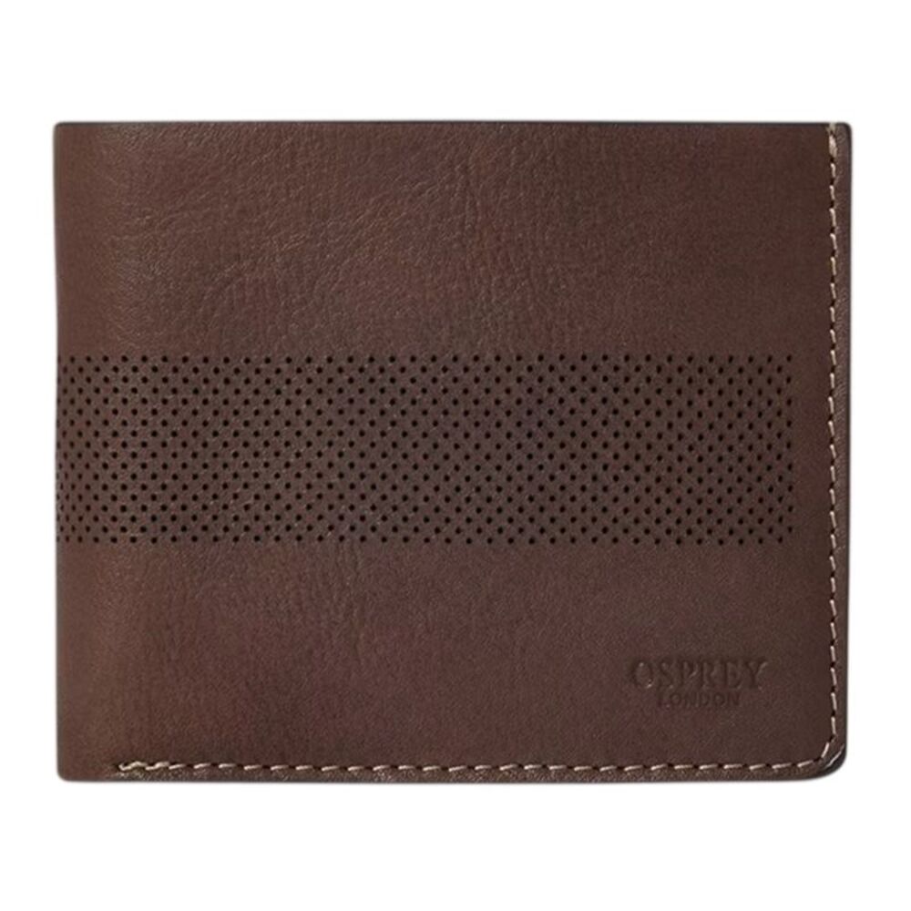 Osprey Arthur Perforated Leather Card Holder / Chocolate Brown